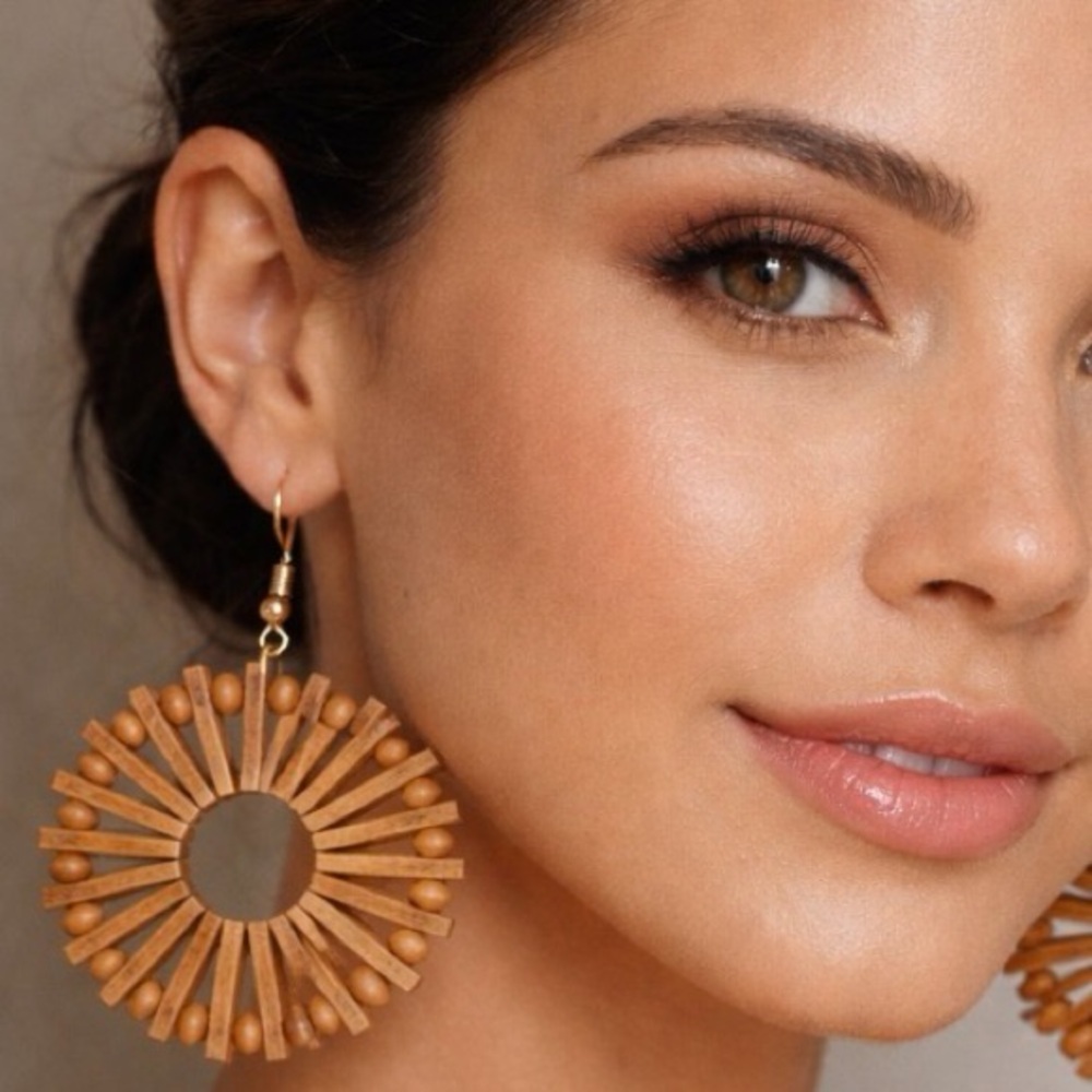 Elegant Brown Hoop Earrings